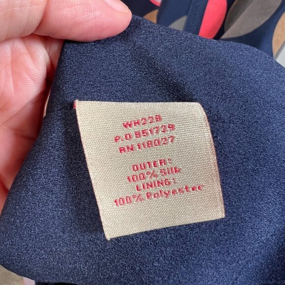 Boden Silk Sheath Dress Size 12 Polka Dot Blue Retro Preppy Work Office Career - Picture 9 of 10